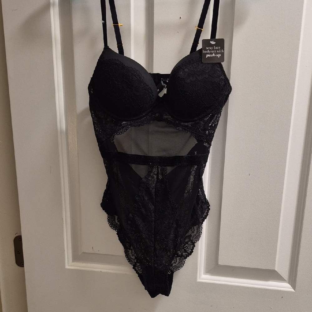 Elegant Black Lace Bodysuit